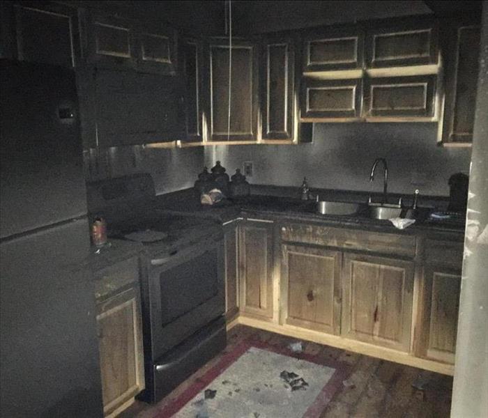 Soot covered Kitchen