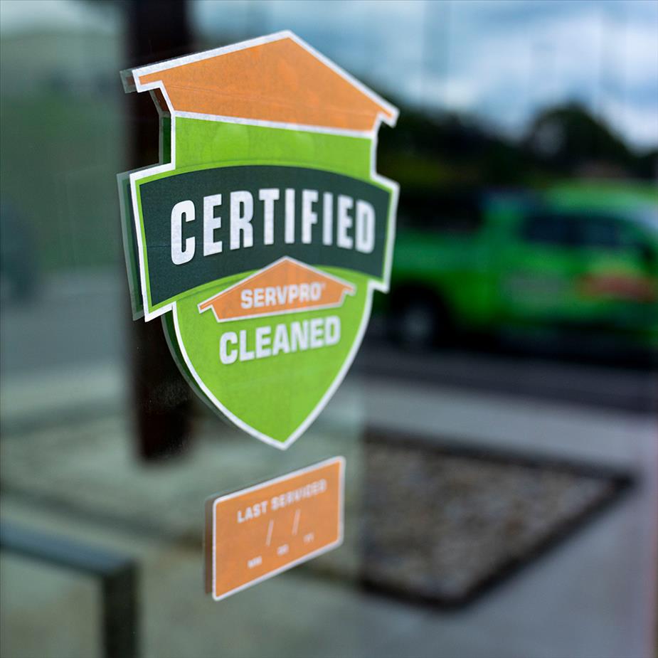 Certified: SERVPRO Cleaned Door Sticker